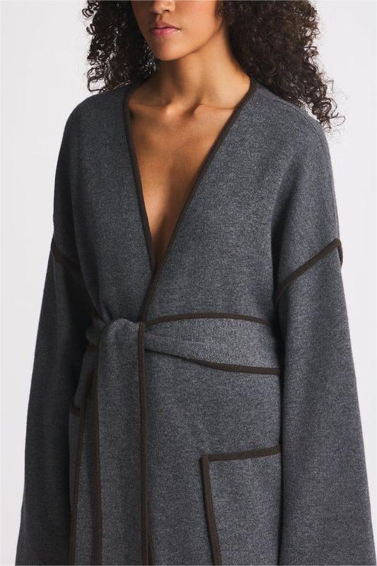 Cozy Woolen Drop-Shoulder Coat with Belted Waist