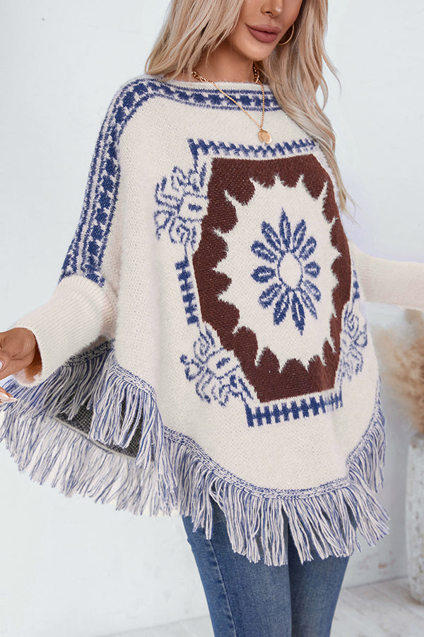 Boho Tassel Hem Knit Sweater