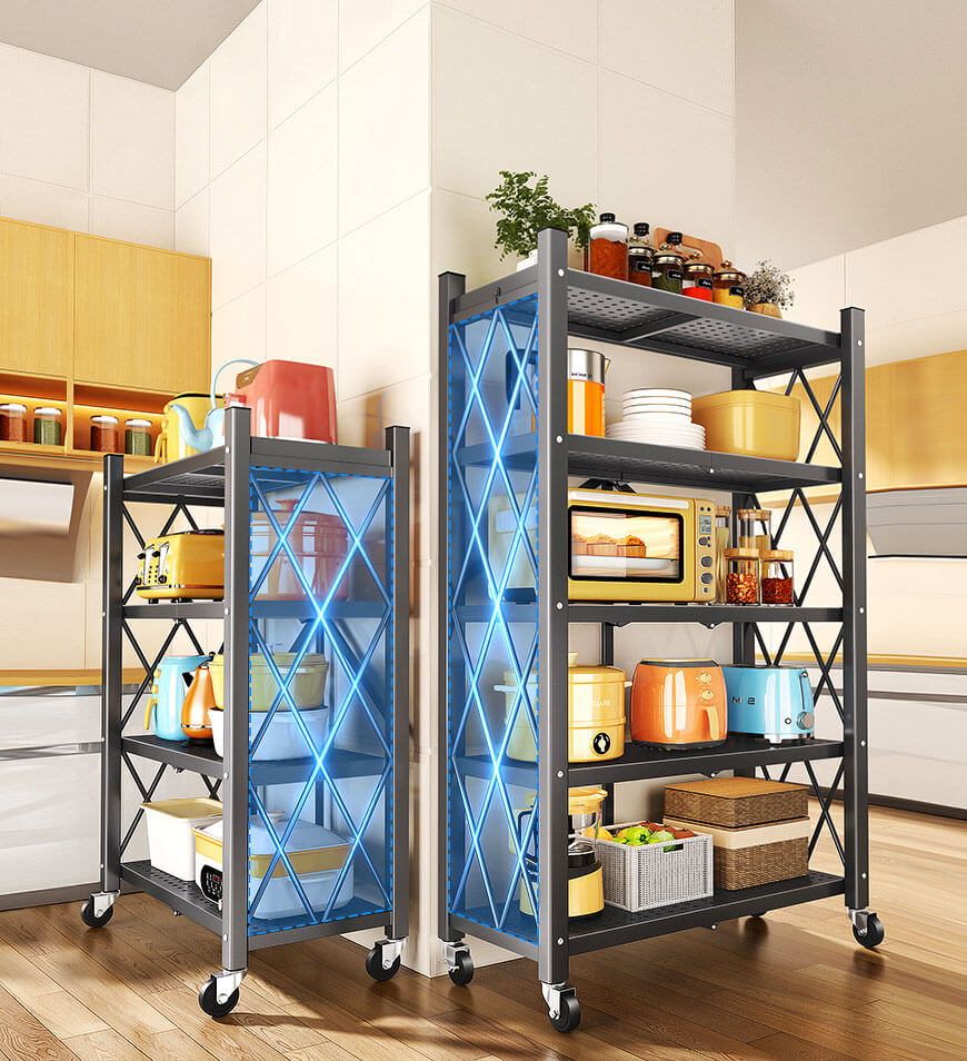 Joybos™ - Heavy Duty Foldable Metal Organizer Shelves with Wheels