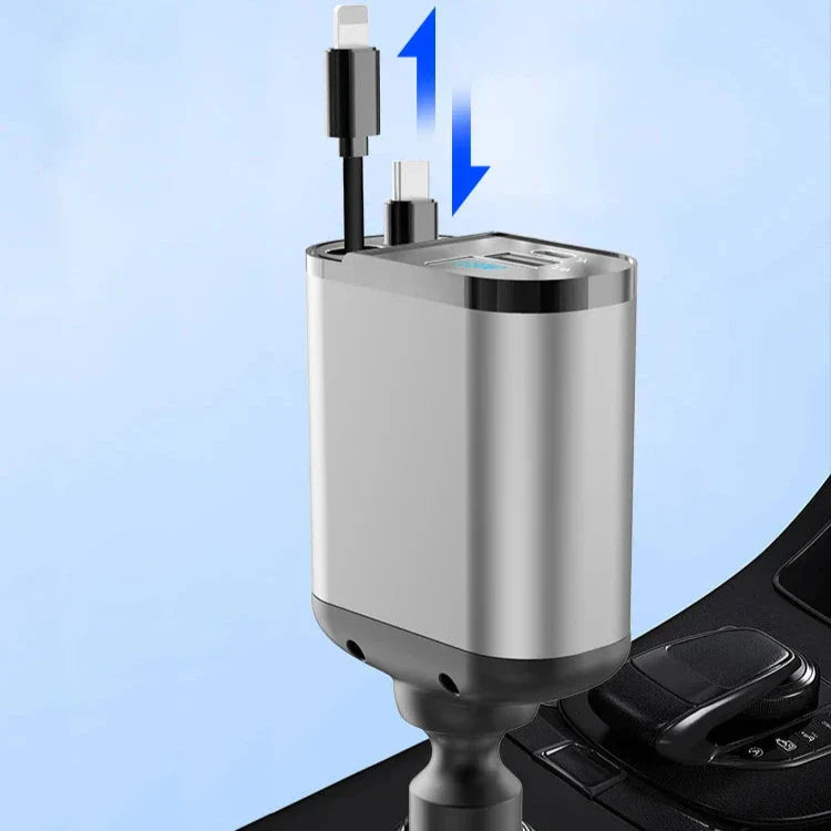 4-in-1 Car Charger Organizer and Fast Charging Hub