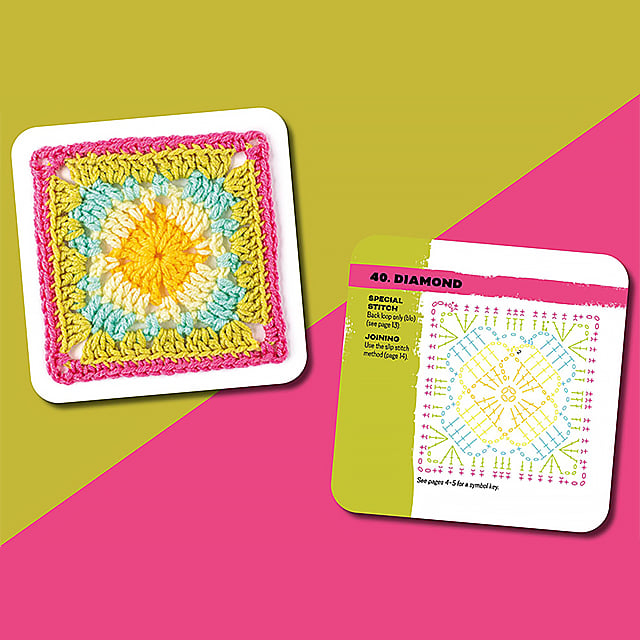 Colorful Granny Square Crochet Card Designs Set