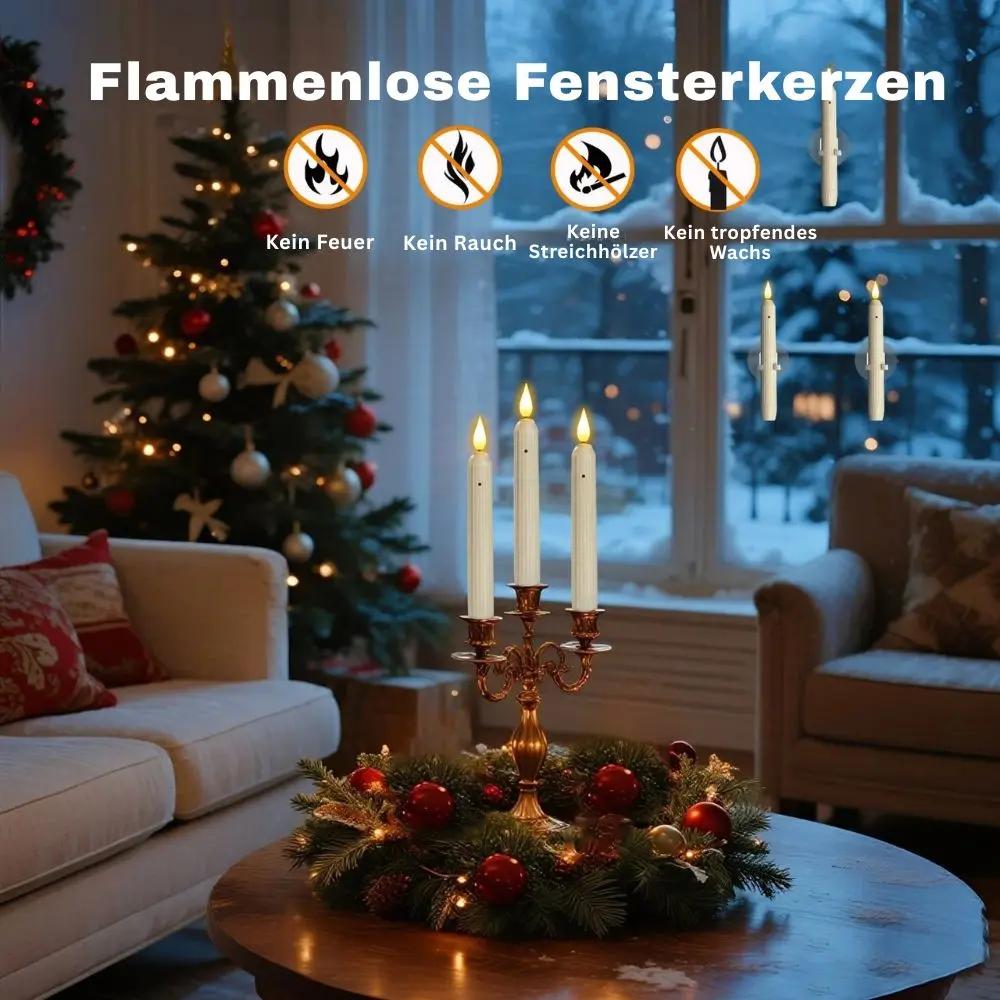 GlowHaven™ - Set of 6 LED Window Candles with Flickering Flame
