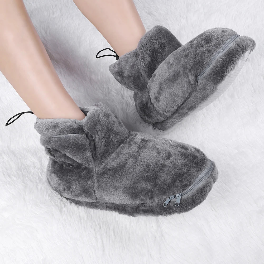 WarmFeet™ - USB Heated Plush Lined Slippers for Cozy Comfort