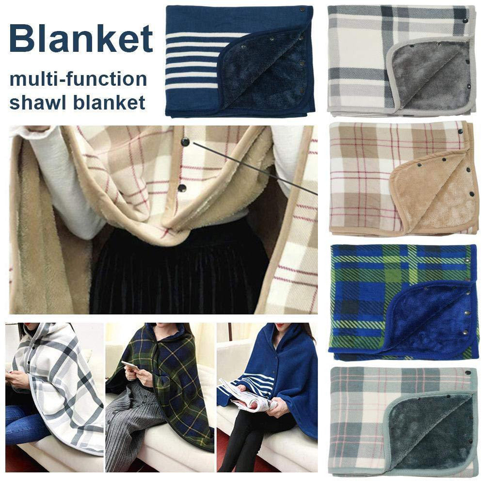 Wearable Fleece Travel Blanket Shawl