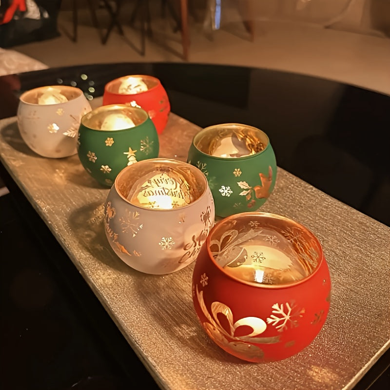 GlowHaven™ - Festive Christmas Candle Holder Set of 6