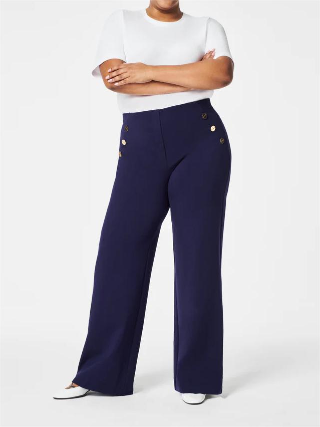 High-Waist Wide-Leg Pants with Hidden Belly Comfort