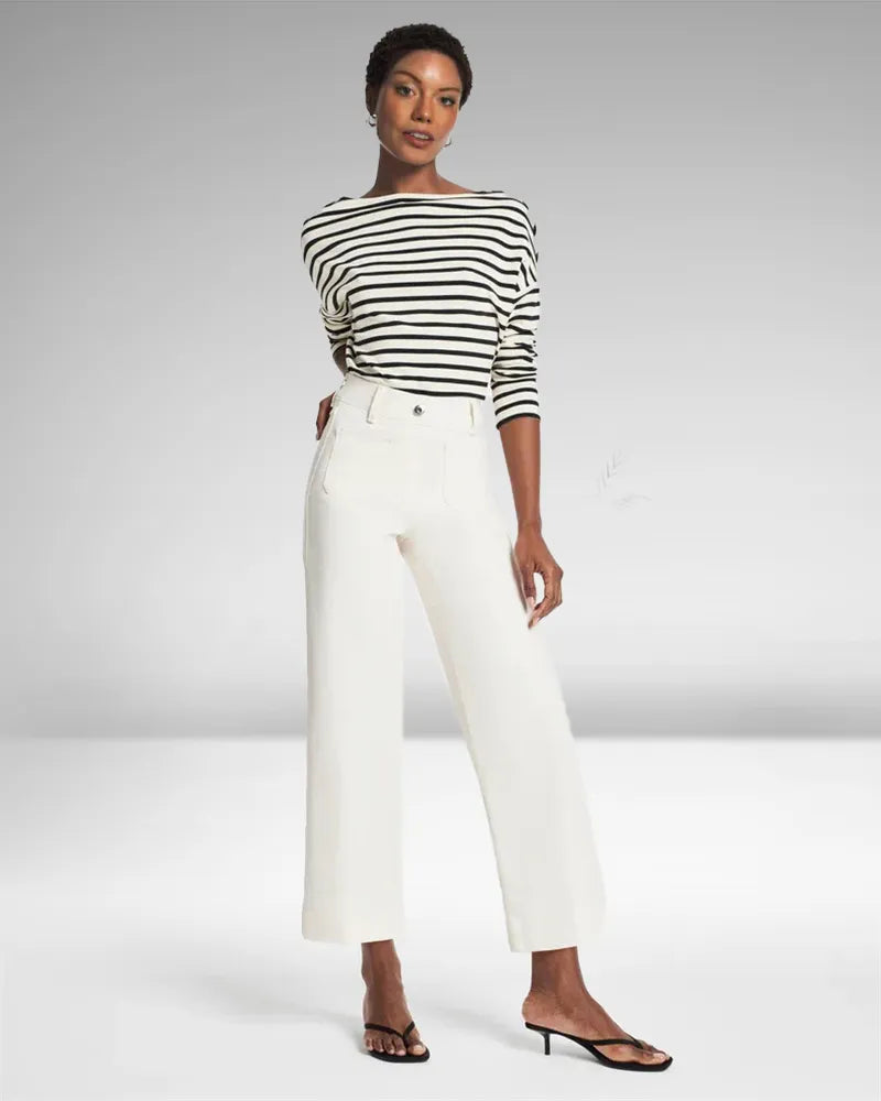 Women's high-waisted wide-leg jeans
