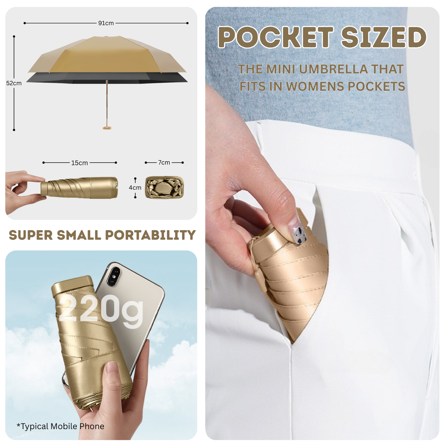 SunSleek - Ultimate Compact Protection From Sun And Rain
