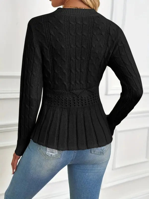 Cozy Chic Chunky Knit Crew Neck Sweater