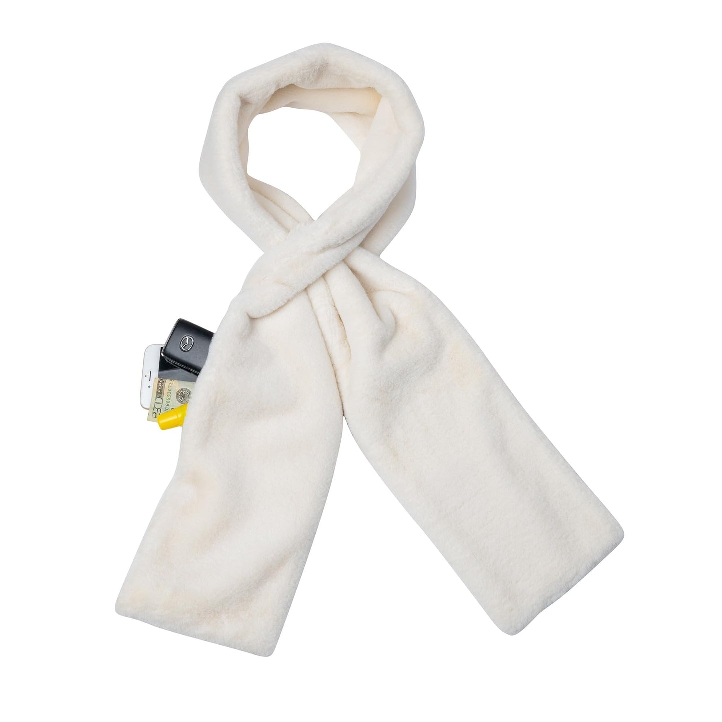 CozyNest™ - Faux Fur Pull-Through Scarf with Hidden Pocket