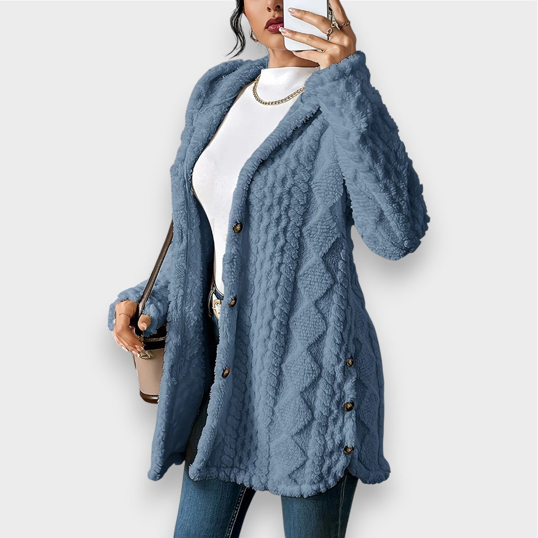 Cozy Plush Hooded Cardigan Sweater
