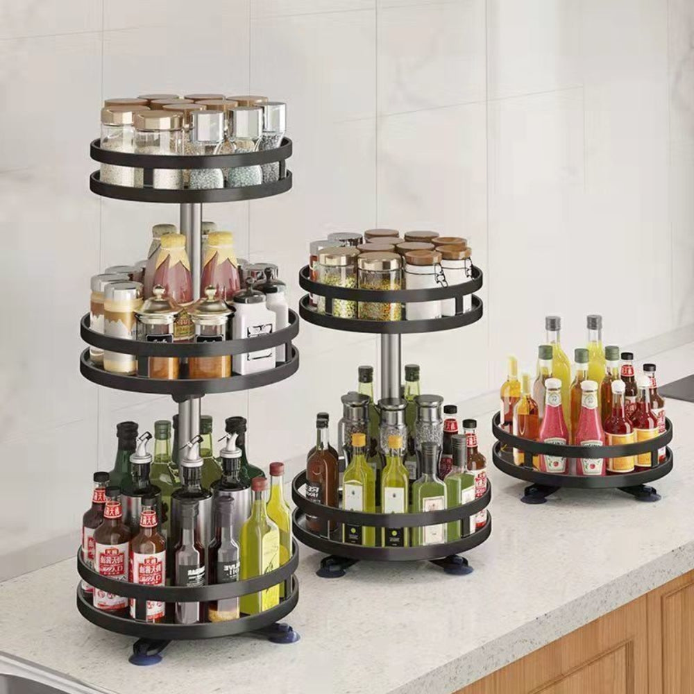SpiceFlow™ - 360° Rotating Kitchen Spice Rack Organizer