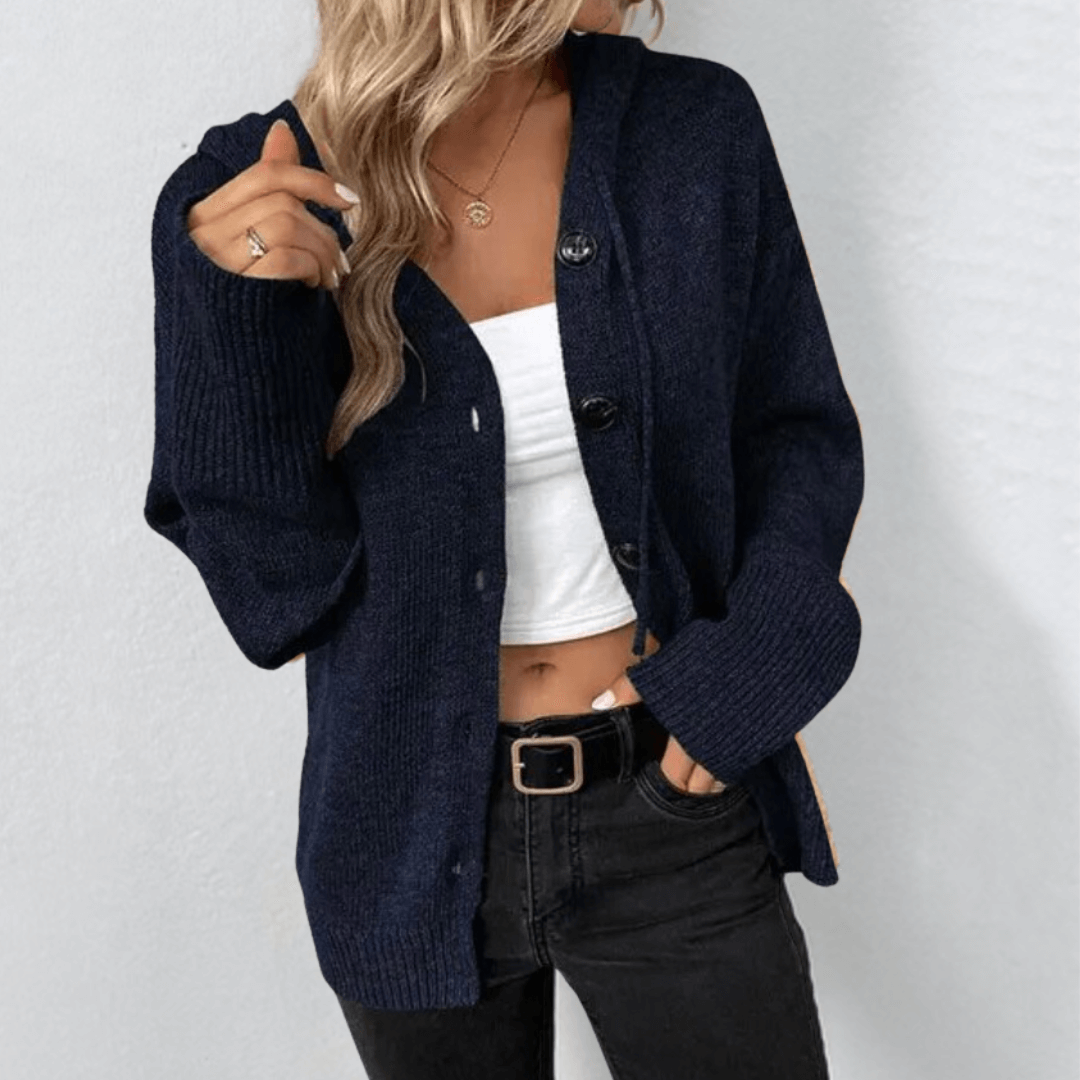 Cozy Knitted Button-Down Cardigan for Women