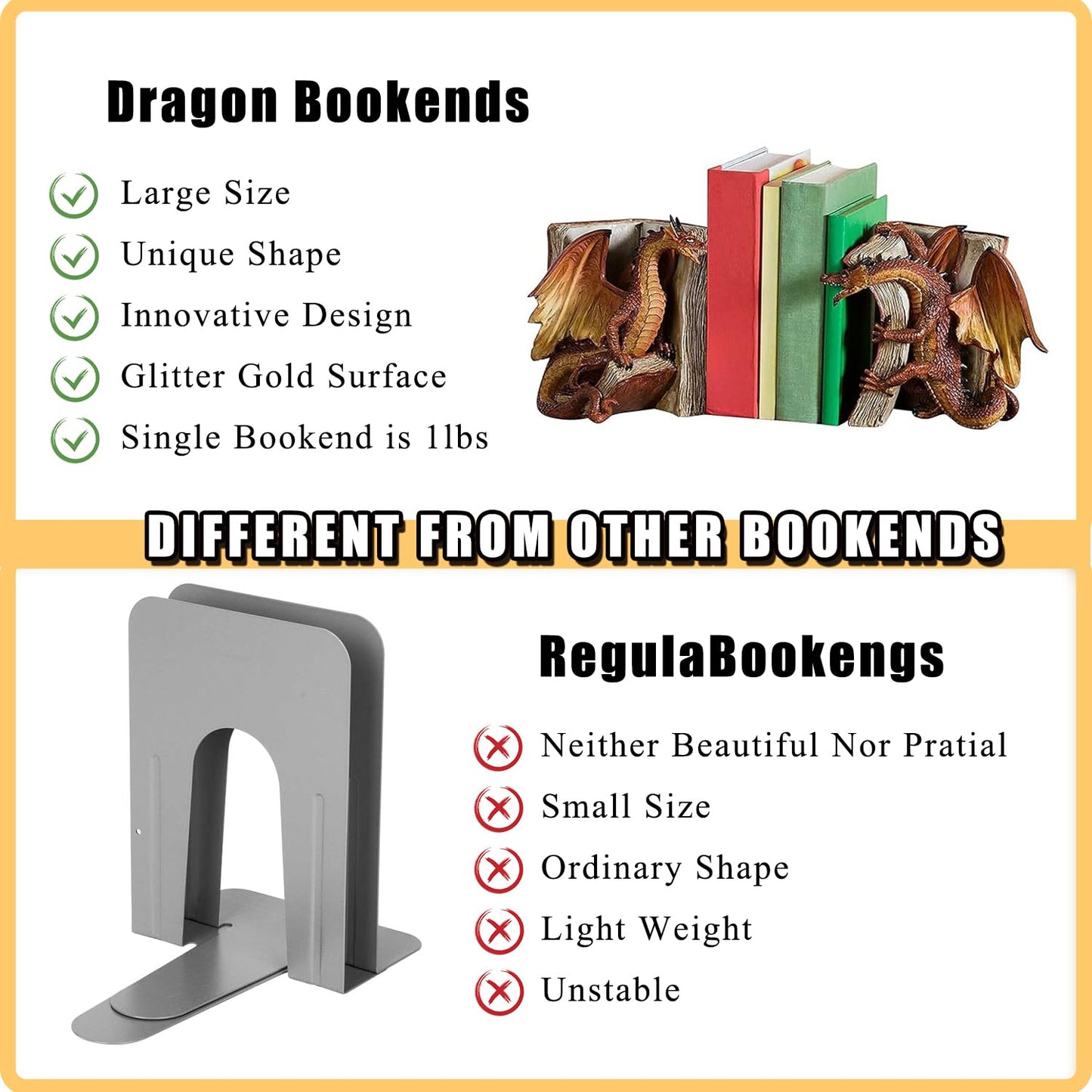 Mythical Dragon Bookends for Magical Home Decor