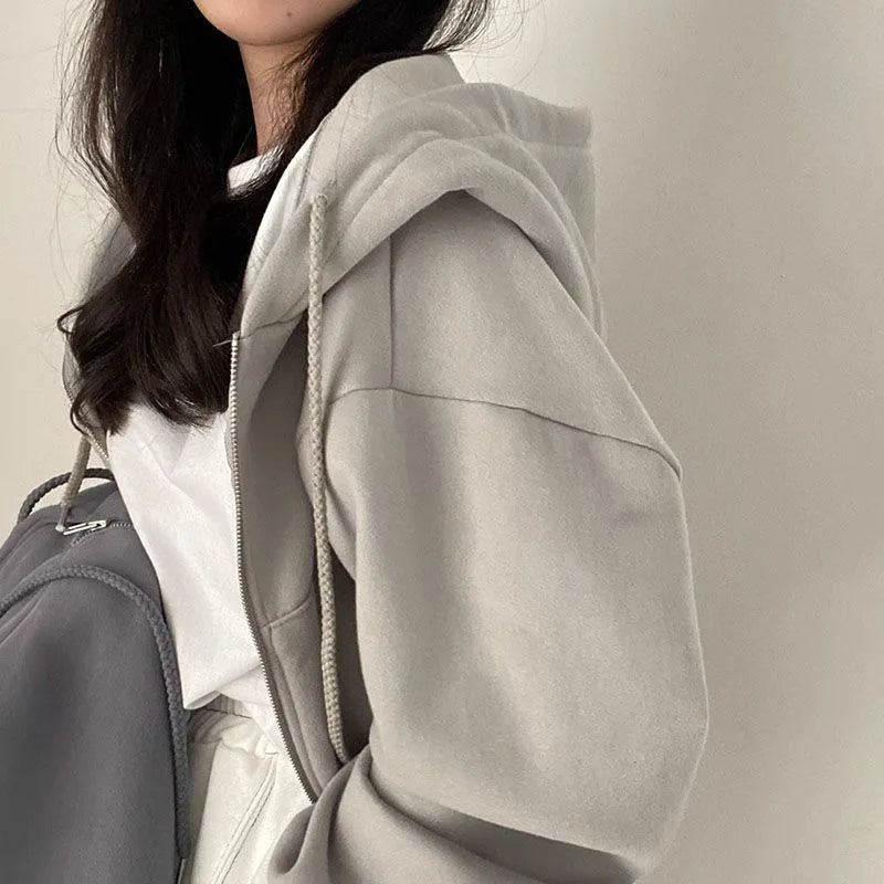 Stylish Cropped Hoodie Sweatshirt