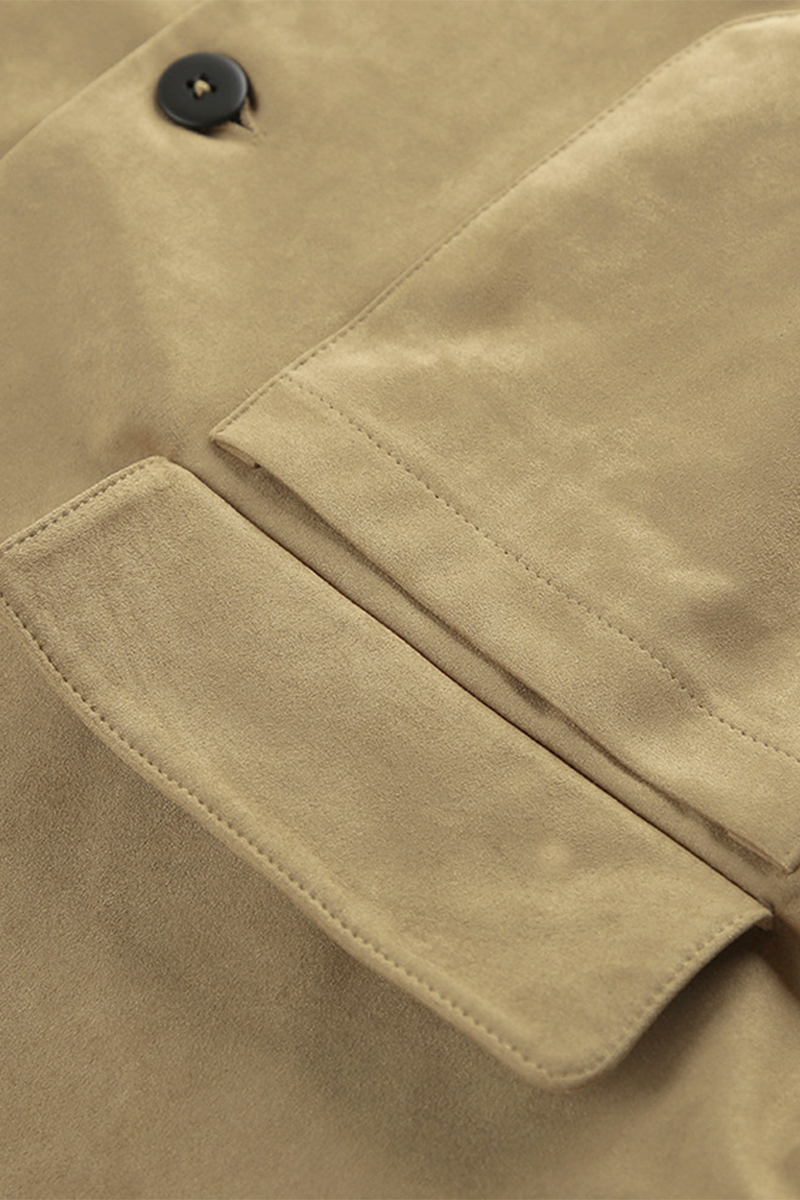 Casual Button-Up Turndown Collar Jacket