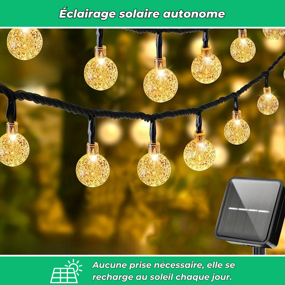LumiGlow™ Crystal Solar Garland for Magical Outdoor Lighting