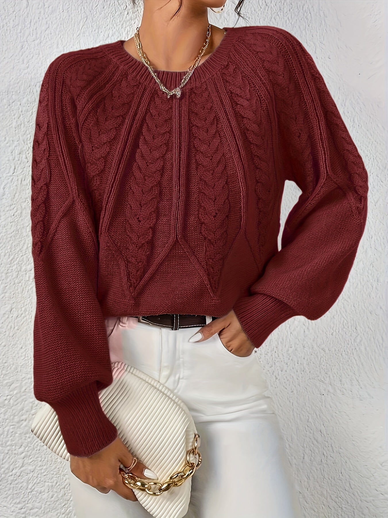 Elegant Long Sleeve Pullover Sweater