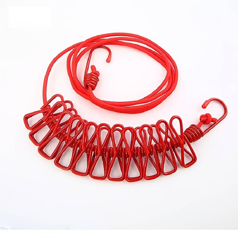 Portable Clothesline with Clips for Camping and Outdoor Use