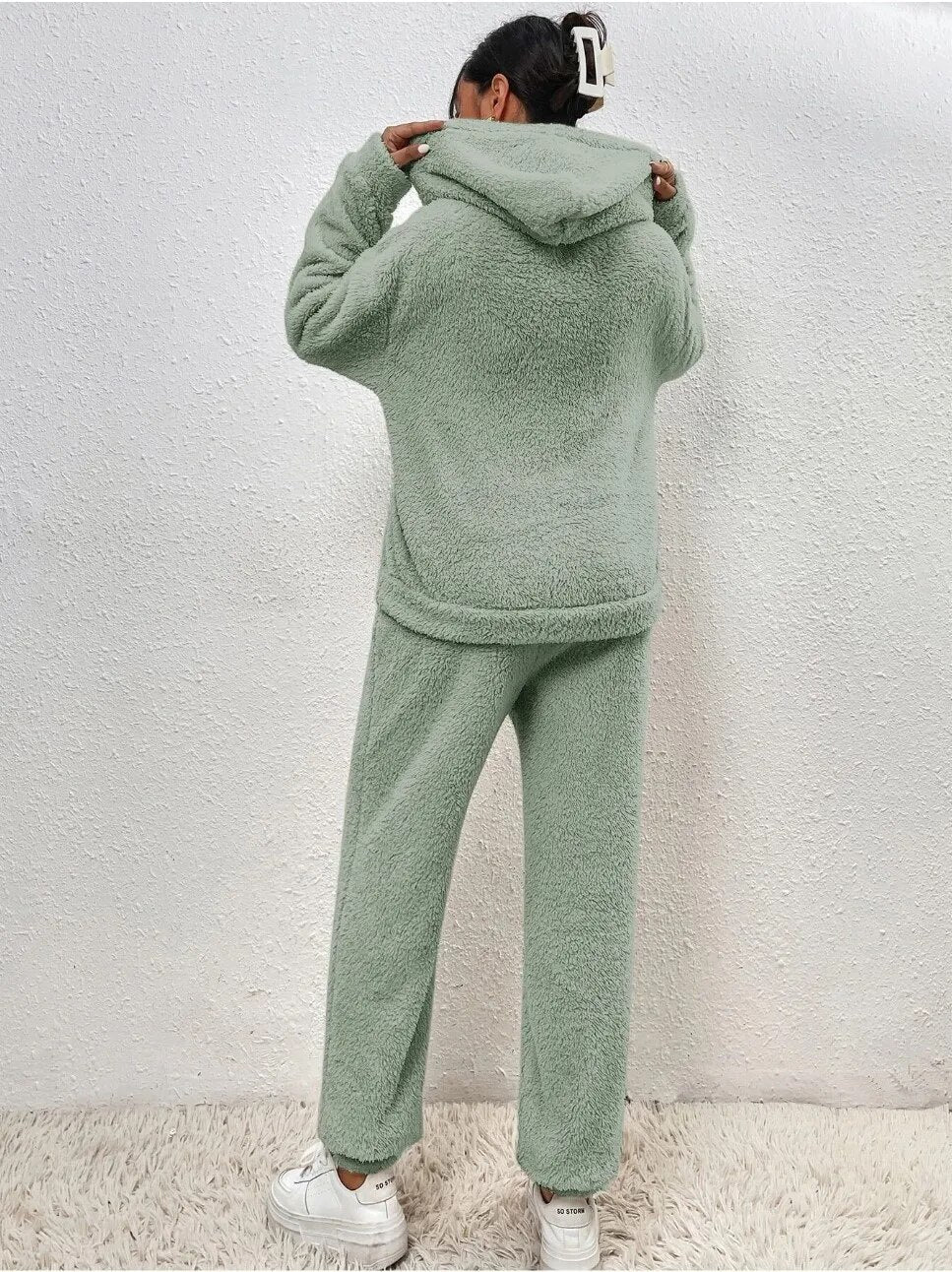 Cozy Teddy Two-Piece Loungewear Set for Women