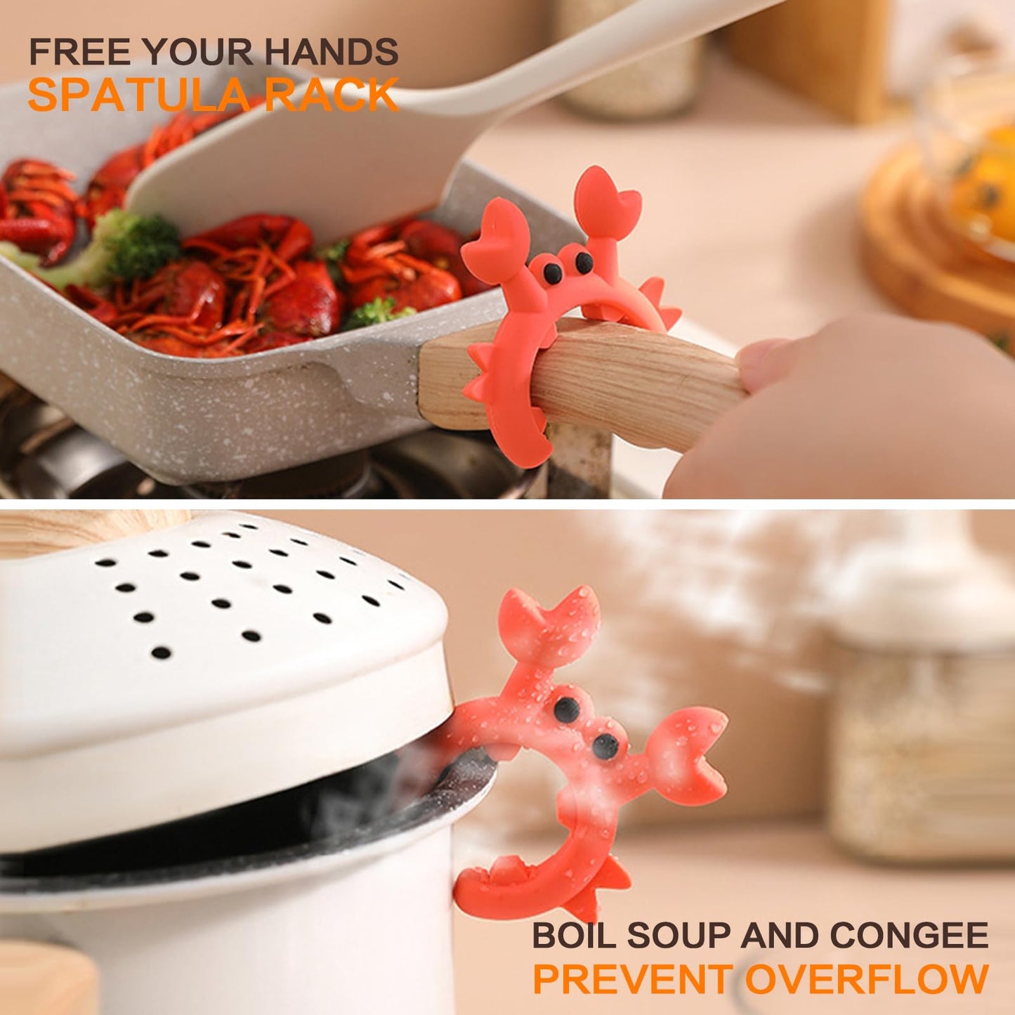 CozyNest™ - Cute Crab Shaped Spatula Holder Set