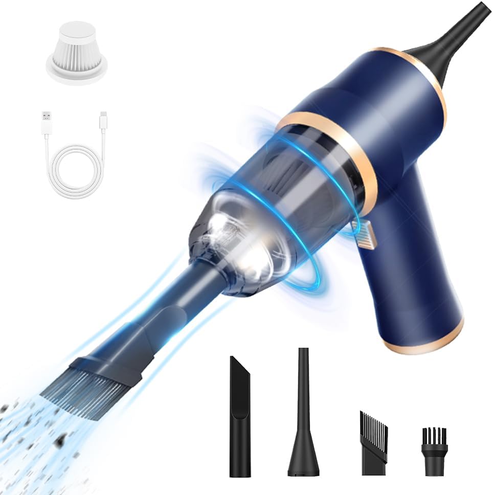 Portable Cordless Mini Vacuum Cleaner and Air Duster for Car and Home