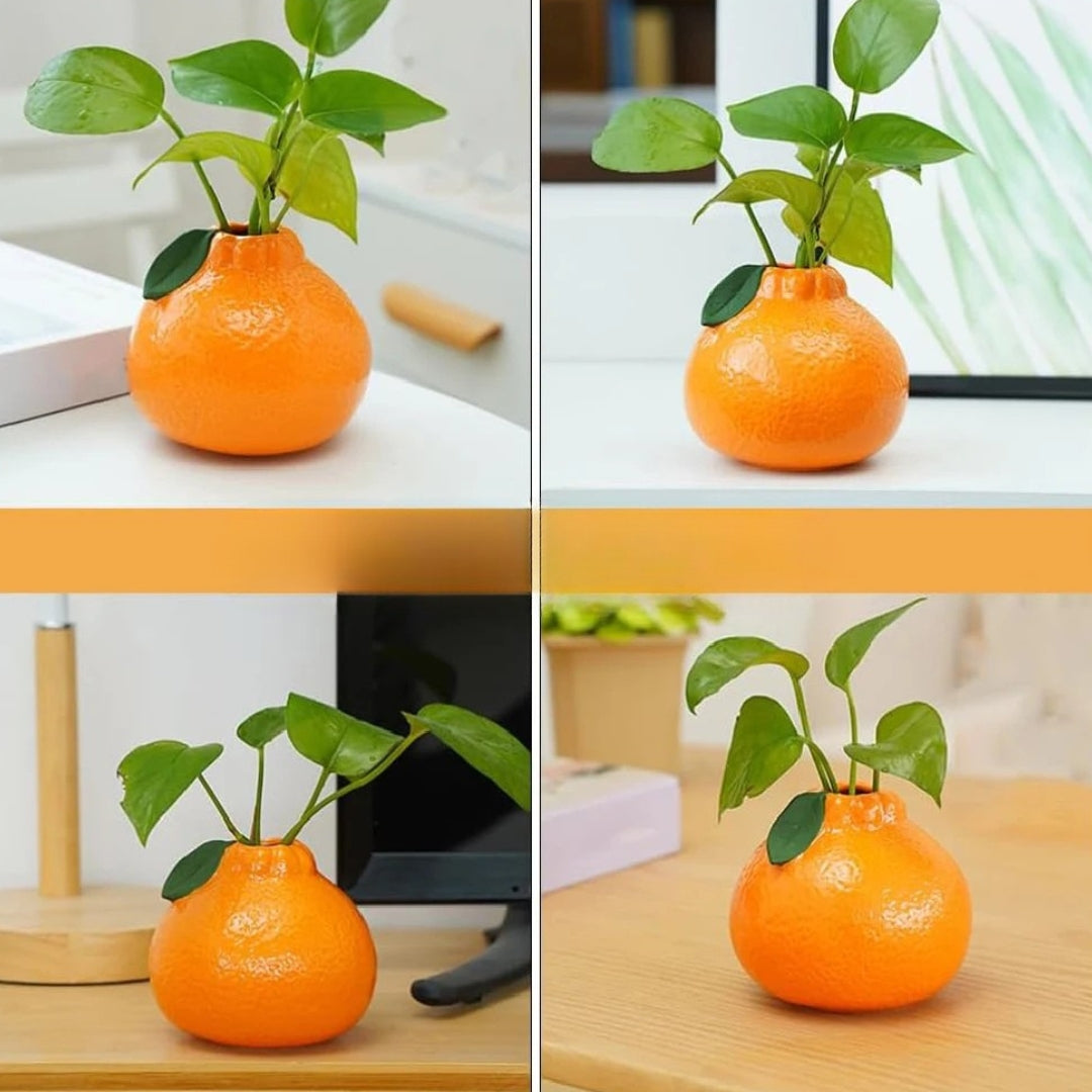 Modern Ceramic Orange Vase for Home Decor