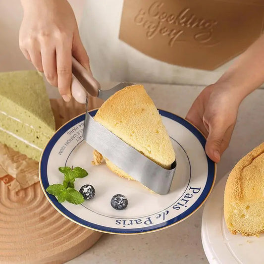 Sleek Triangular Stainless Steel Cake Slicer Tool