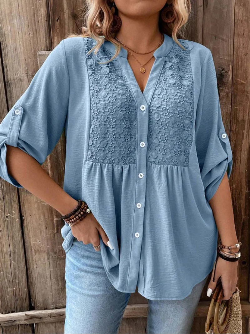 Adara™ - Elegant V-Neck Blouse