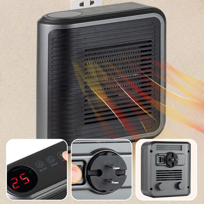 Compact 800W Wall Heater with Adjustable Thermostat and Timer