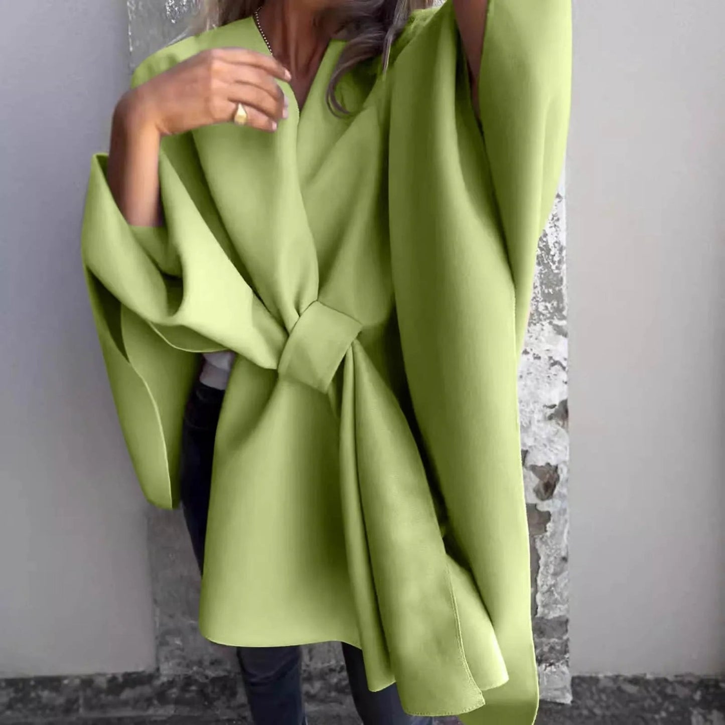 Cozy Knit Long Cardigan with Batwing Sleeves