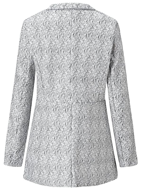 Chic Open Front Long Sleeve Coat with Pockets