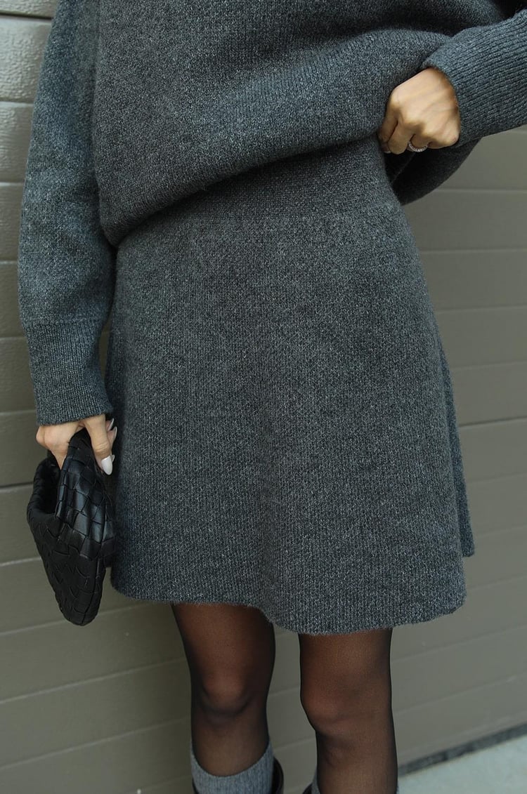 Chic Knit Sweater & Mini Skirt Set for Cozy Fall Style