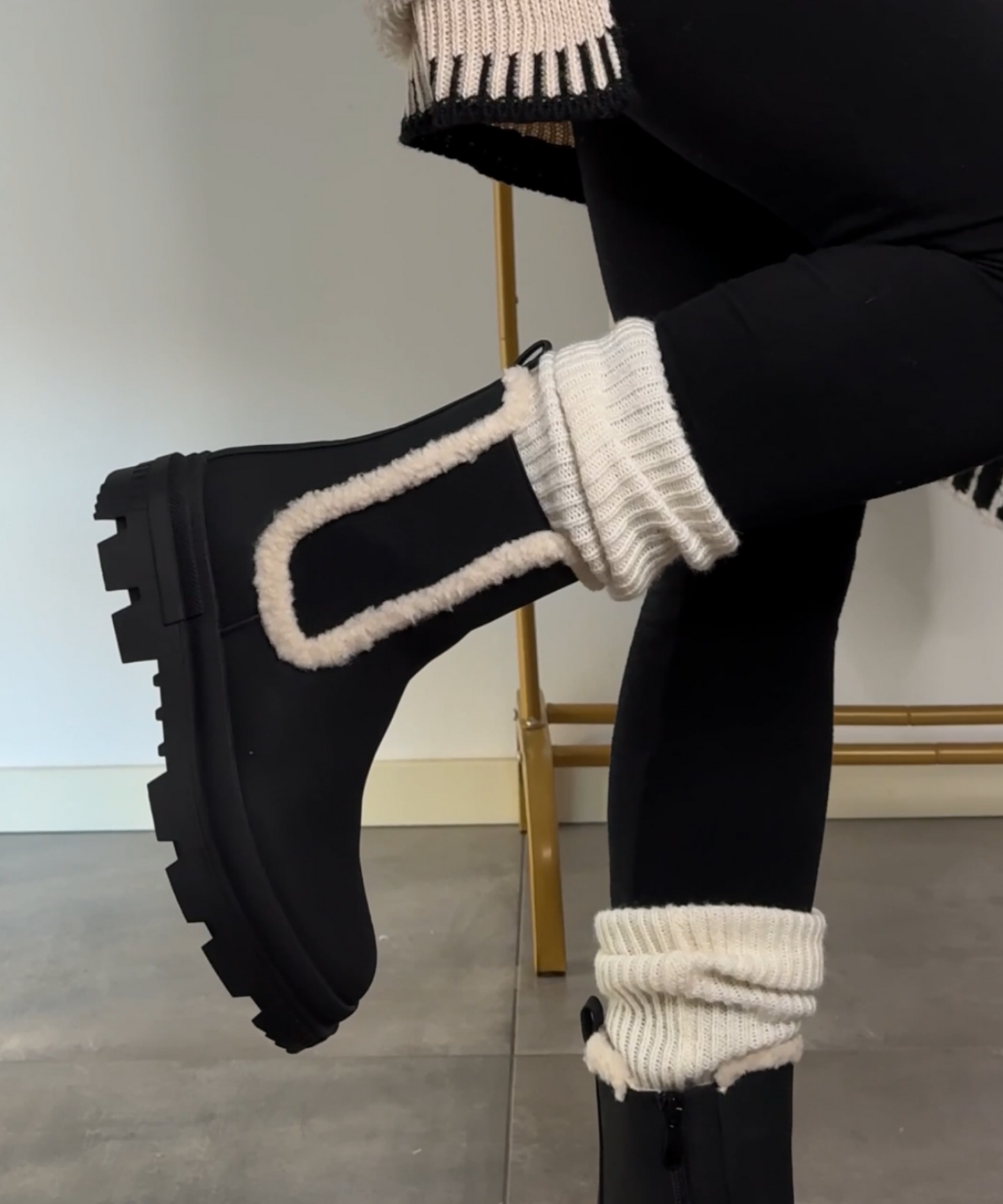 Chic Black Leather Ankle Boots