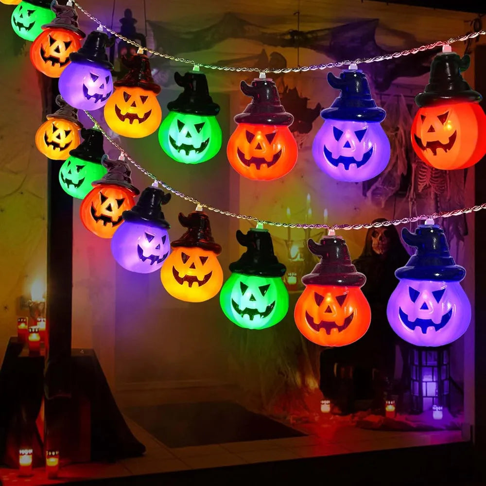 Halloween Pumpkin String Lights USB Battery Operated Indoor Outdoor Decor