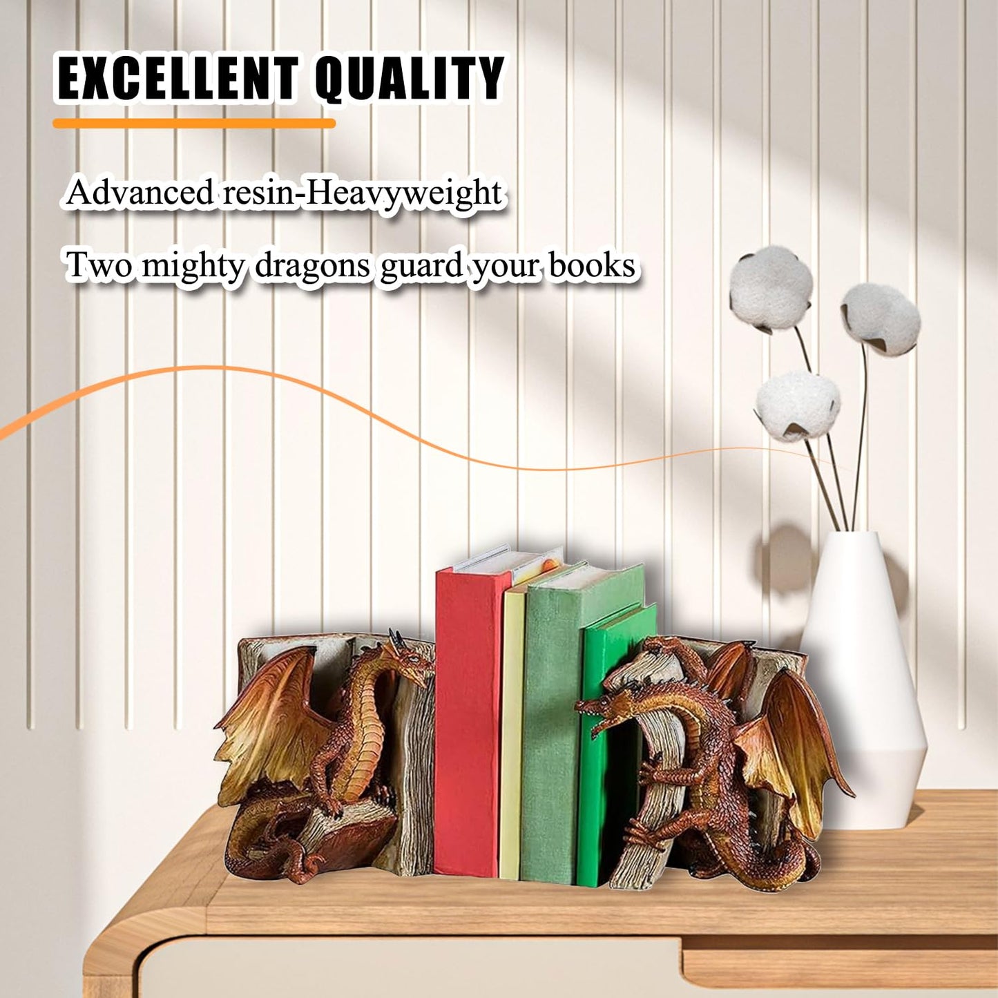 Mythical Dragon Bookends for Magical Home Decor