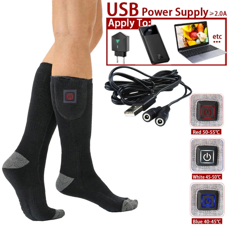 ThermaStep™ - USB Rechargeable Electric Heated Socks for Outdoors