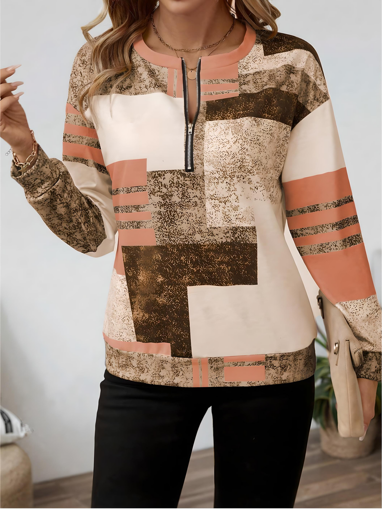 Women's Chic Patchwork Blouse