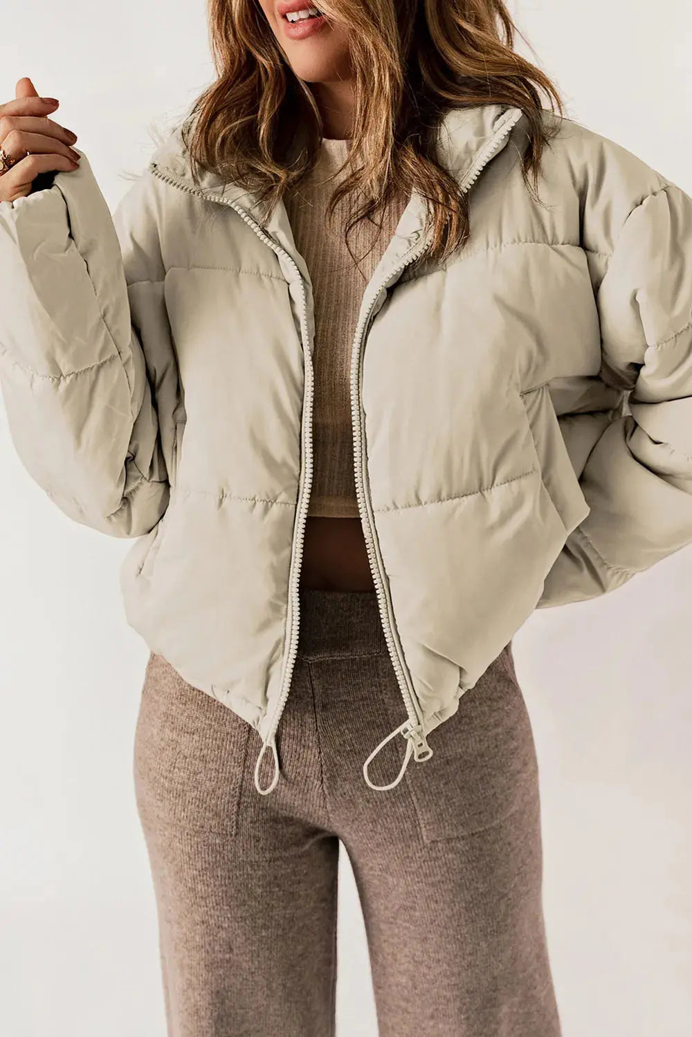 Chic Collared Zip-Up Longline Coat for Stylish Layering