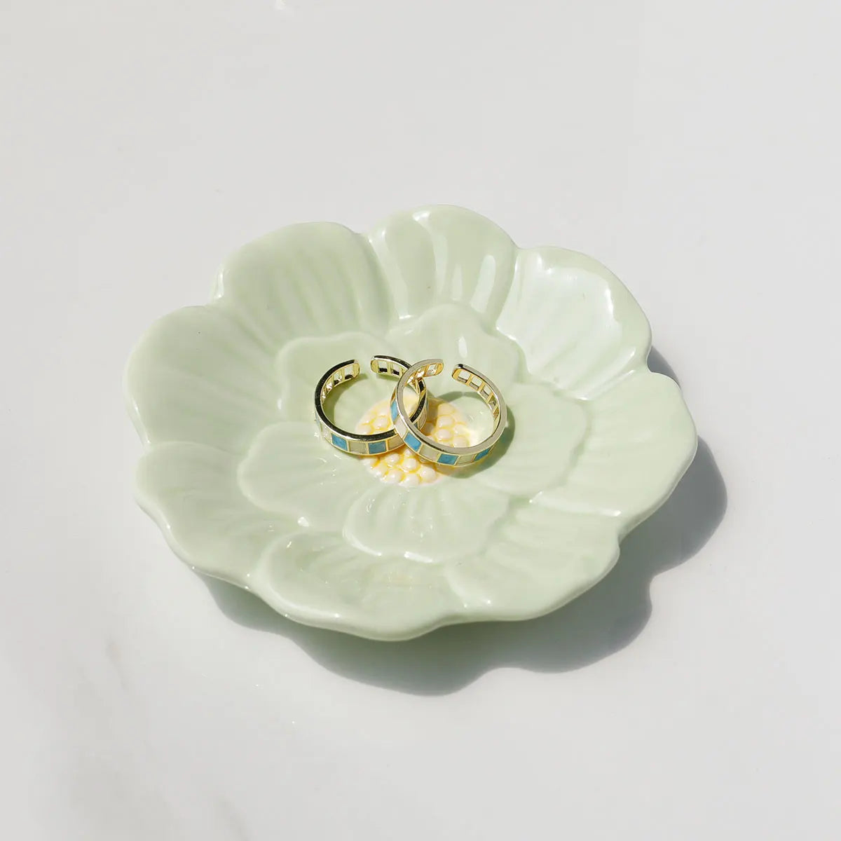 Hand-Painted Ceramic Flower Plate for Home Decor