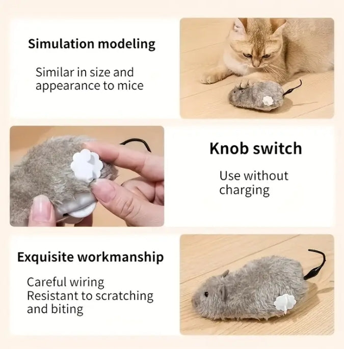 Interactive Wind-Up Running Rat Toy for Pets and Kids