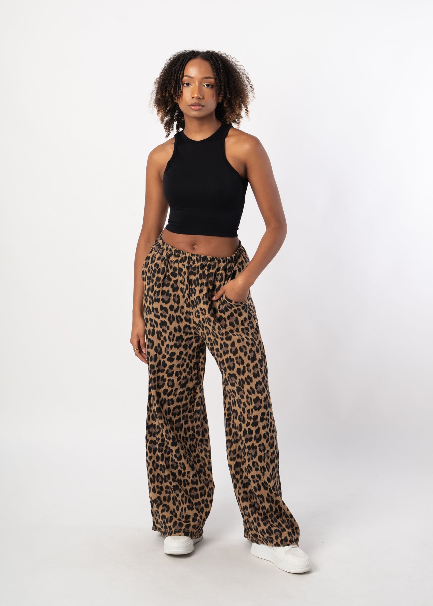 Leopard Print Muslin Pants