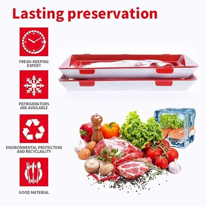 Reusable Airtight Food Storage Tray - Eco-Friendly Vacuum Seal Container