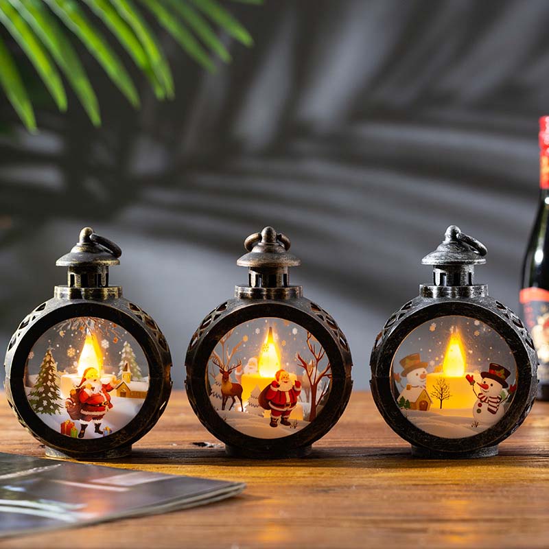 Festive LED Christmas Lamp with Snow Glow Effect