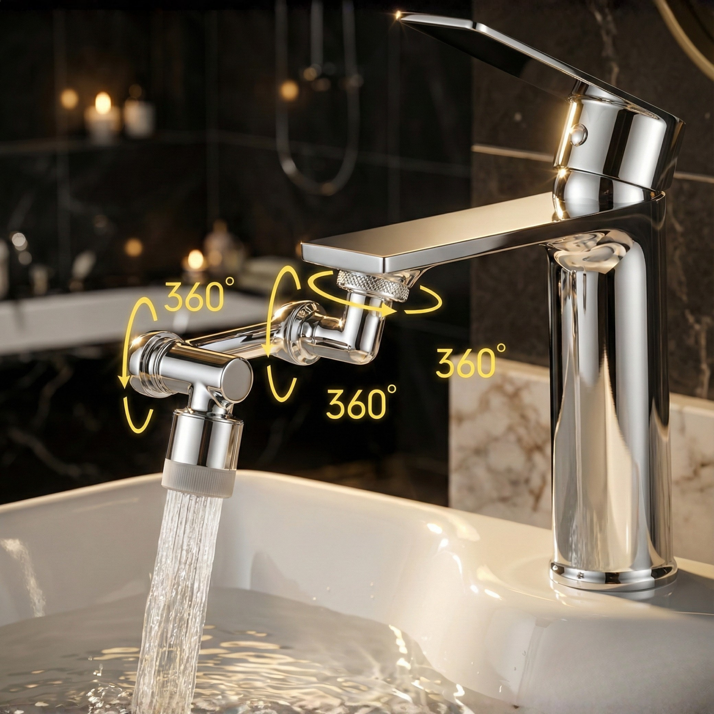 FlowMaster - Control Your Sink Water with Splash-Free 1080° Rotation