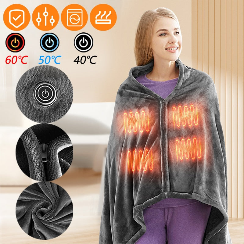 Cozy Heated Winter Blanket Scarf for Cold Weather