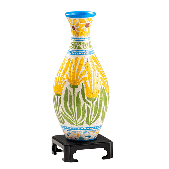 3D Floral Jigsaw Puzzle Vase Decor