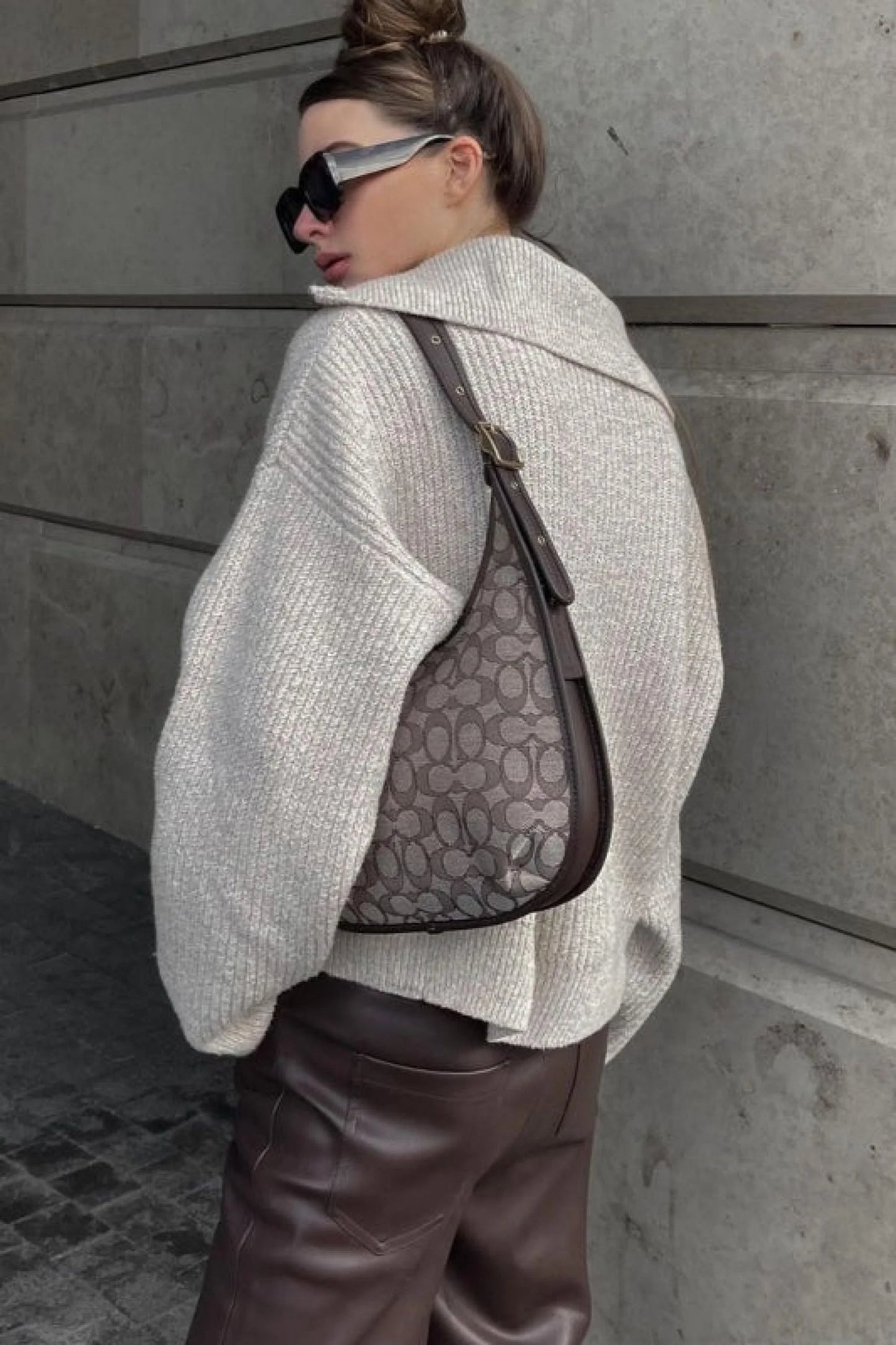 Relaxed V-Neck Knit Sweater