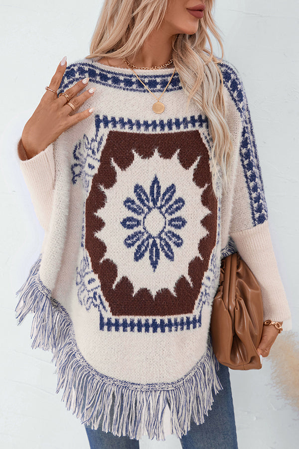 Boho Tassel Hem Knit Sweater