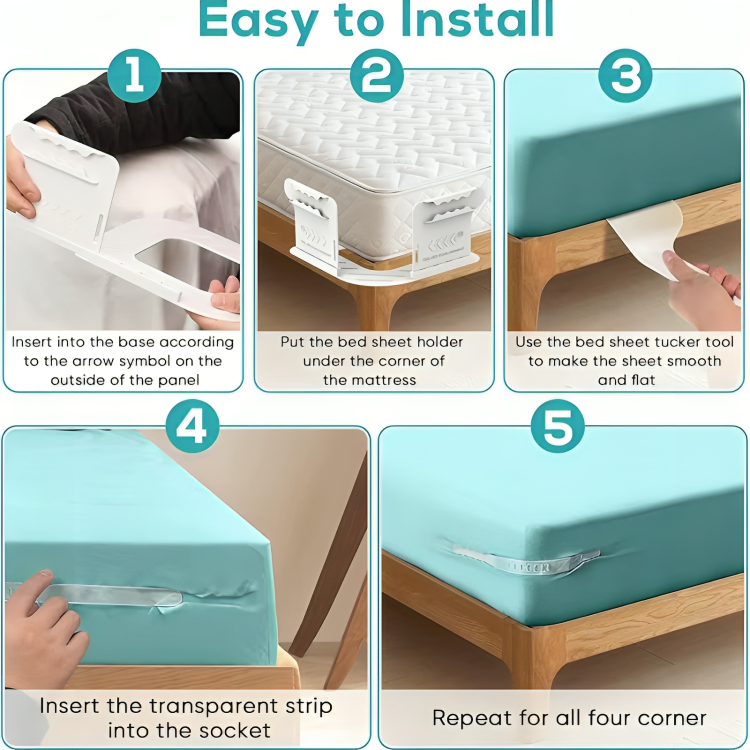 SheetSecure™ - Non-Slip Fitted Sheet Grippers